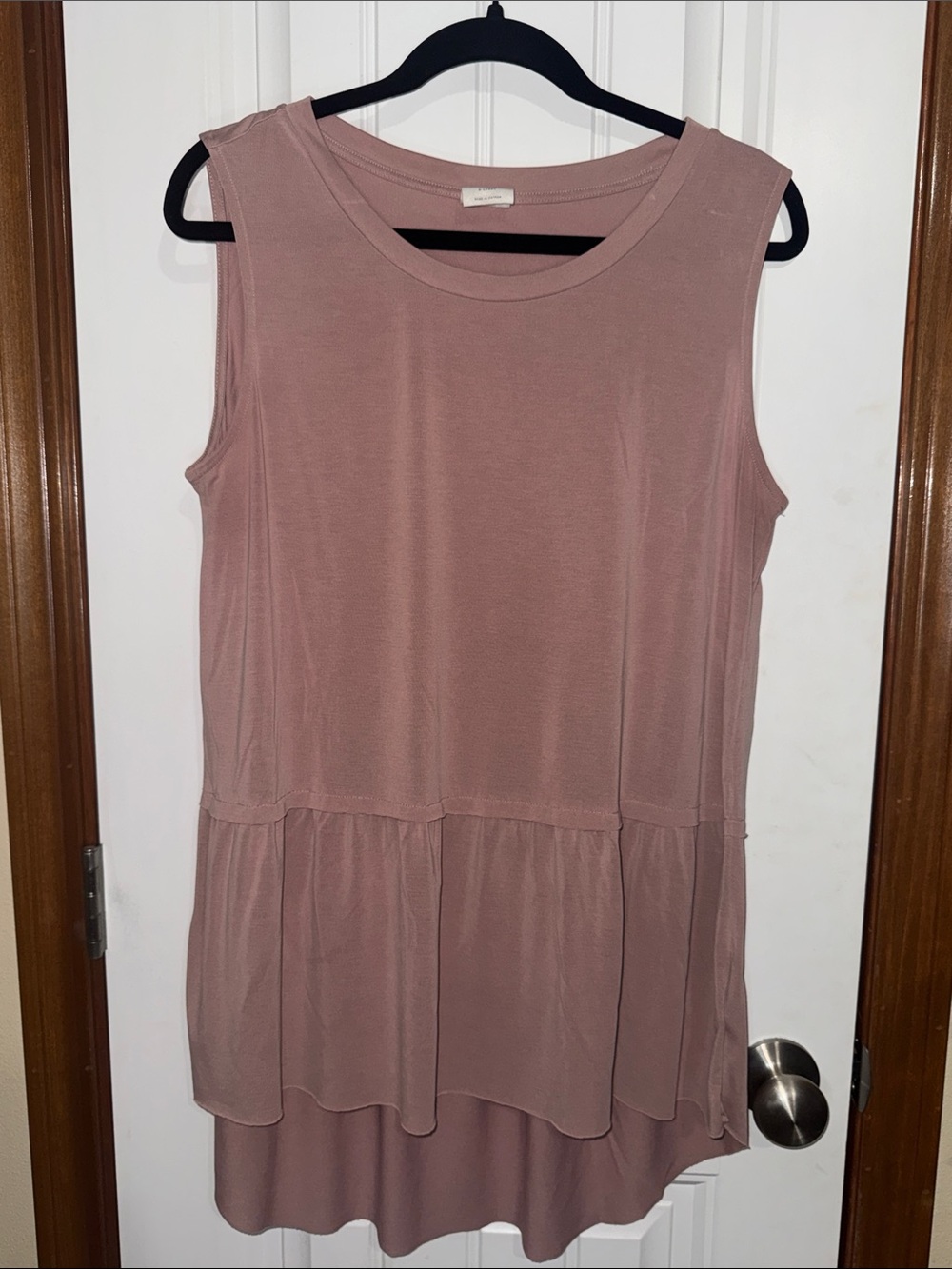 Sleeveless Peplum Tunic in Dusty Rose